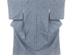 斜め格子に華紋織り出し　本場泥大島紬着物